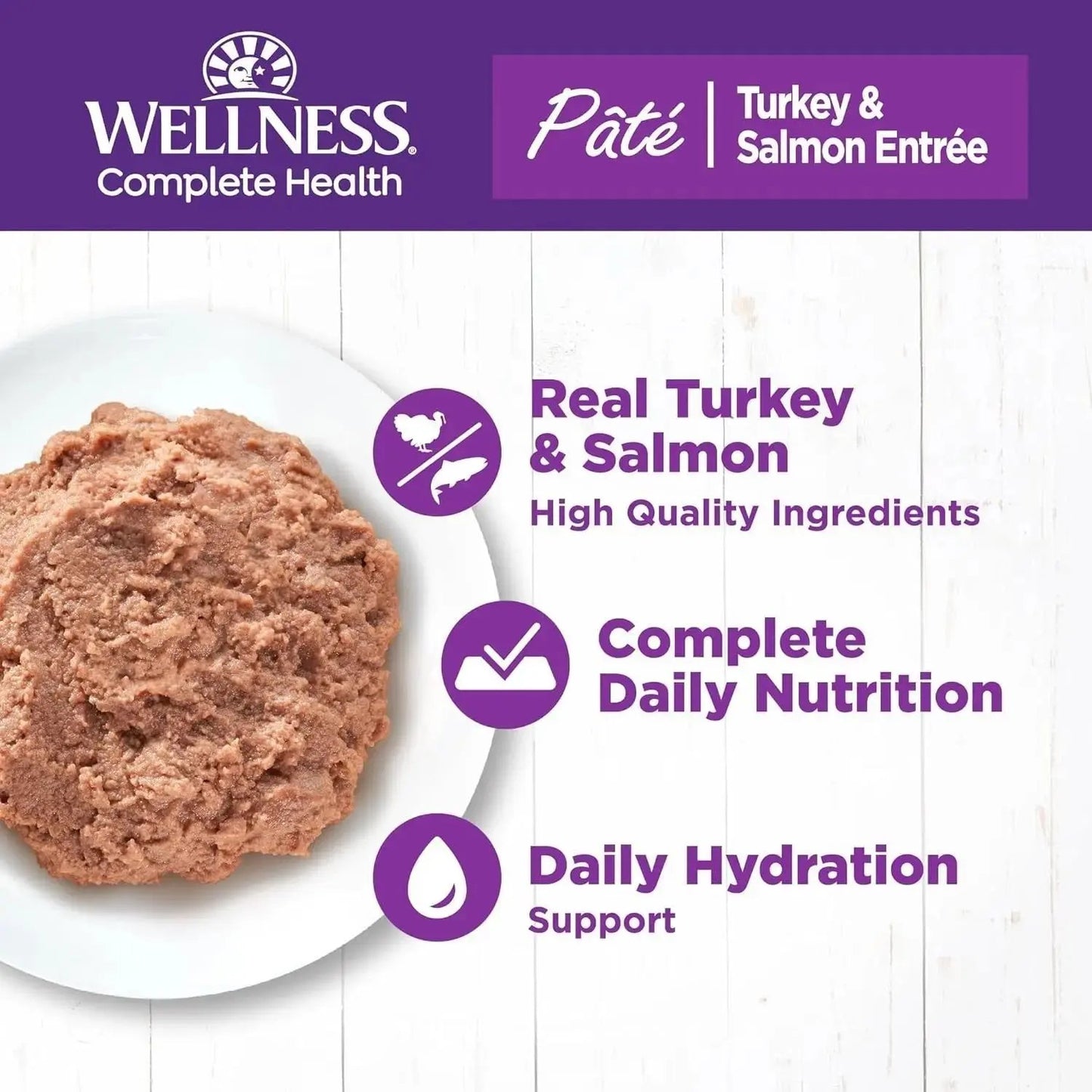 Wellness Complete Health Pate Adult Wet Cat Food, Natural, Protein-Rich, Grain F -  Wellness